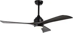 52" Solid Wood Blades Ceiling Fan with Lights Remote Control,Quiet DC Motor 3 Blade Ceiling Fans 6 Speed Levels,Reversible Ceiling Fan, for Patio Living Room, Bedroom, Office,Indoor.(Matte Black) 52" Solid Wood Blades Ceiling Fan with Lights Remote Control,Quiet DC Motor 3 Blade Ceiling Fans 6 Speed Levels,Reversible Ceiling Fan, for Patio Living Room, Bedroom, Office,Indoor.(Matte Black)