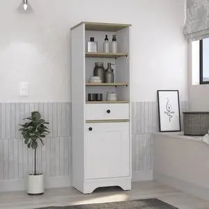 St. Clair Linen Cabinet, Two Interior Shelves, Two Open Shelves St. Clair Linen Cabinet, Two Interior Shelves, Two Open Shelves