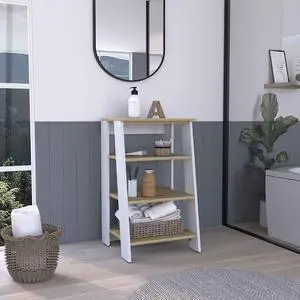 St. Clair Linen Cabinet, Two Interior Shelves, Two Open Shelves, Single Door St. Clair Linen Cabinet, Two Interior Shelves, Two Open Shelves, Single Door
