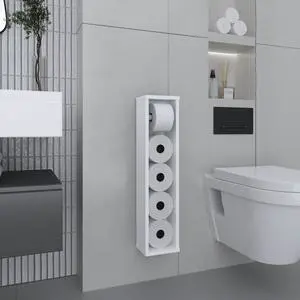 Bali 28" High Toilet Paper Holder Narrow Shelf Organizer for Bathroom, Living Room, Kitchen Bali 28" High Toilet Paper Holder Narrow Shelf Organizer for Bathroom, Living Room, Kitchen