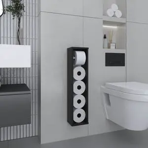Bali 28" High Toilet Paper Holder Narrow Shelf Organizer for Bathroom, Living Room, Kitchen Bali 28" High Toilet Paper Holder Narrow Shelf Organizer for Bathroom, Living Room, Kitchen