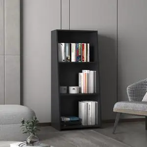 Note 47" Tall Three-Tier Ladder Bookcase Black Note 47" Tall Three-Tier Ladder Bookcase Black