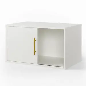 24" White Cube Storage Organizer w/ Sliding Door - Stackable Modular Bookshelf & Storage cabinet 24" White Cube Storage Organizer w/ Sliding Door - Stackable Modular Bookshelf & Storage cabinet