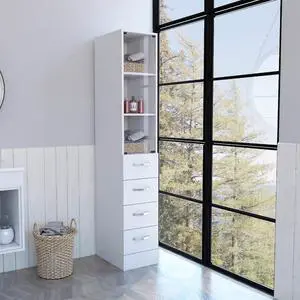 Linen Cabinet Artic, Three Shelves, Single Door, White Finish Linen Cabinet Artic, Three Shelves, Single Door, White Finish
