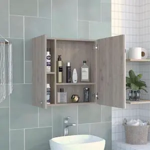 Medicine Cabinet Prague, Four Internal Shelves, Single Door, Light Gray Finish Medicine Cabinet Prague, Four Internal Shelves, Single Door, Light Gray Finish