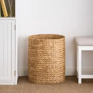 Judas Water Hyacinth Woven Full Oval Brown Laundry Hamper Judas Water Hyacinth Woven Full Oval Brown Laundry Hamper