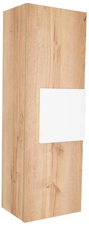 Medicine 38"H Single Door Cabinet, Three Shelves, Light Oak / White Medicine 38"H Single Door Cabinet, Three Shelves, Light Oak / White