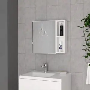 Medicine 18H" Single Door Cabinet, Two External Shelves, Three Interior Shelves , White Medicine 18H" Single Door Cabinet, Two External Shelves, Three Interior Shelves , White