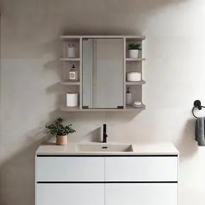 Medicine Cabinet 19" H, Six External Shelves, Three Interior Shelves, Light Gray Medicine Cabinet 19" H, Six External Shelves, Three Interior Shelves, Light Gray