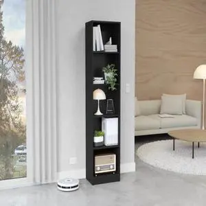 Bookcase Compact Bookshelf with Multiple Shelves, Black Bookcase Compact Bookshelf with Multiple Shelves, Black