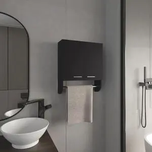 Medicine Cabinet 20.30" H, with 2 Shelves and 2 Doors, Black Medicine Cabinet 20.30" H, with 2 Shelves and 2 Doors, Black