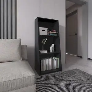 Bookcase 47" H, 3 shelves, Black Bookcase 47" H, 3 shelves, Black