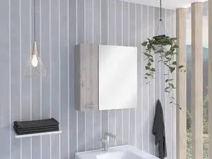 Avery Wall-Mounted Bathroom Storage Cabinet with Two Doors and Open Side Shelves Avery Wall-Mounted Bathroom Storage Cabinet with Two Doors and Open Side Shelves