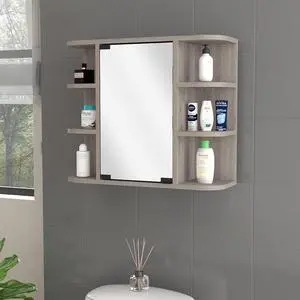 Valdez Medicine Cabinet With Six Shelves, Mirror Cabinet Valdez Medicine Cabinet With Six Shelves, Mirror Cabinet