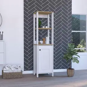 Arctic Linen Cabinet, With Four Shelves, Single Door Cabinet Arctic Linen Cabinet, With Four Shelves, Single Door Cabinet