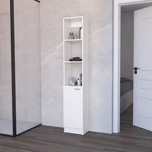 Brenda Linen Cabinet with 1 door, 3 open shelves Brenda Linen Cabinet with 1 door, 3 open shelves