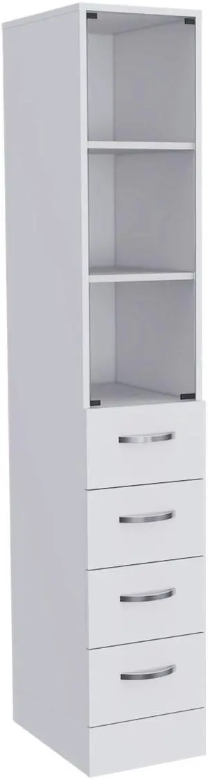 Preston Linen Cabinet, Three Shelves, Four Drawers Preston Linen Cabinet, Three Shelves, Four Drawers