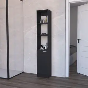 Brenda Linen Cabinet with 1 door, 3 open shelves Brenda Linen Cabinet with 1 door, 3 open shelves