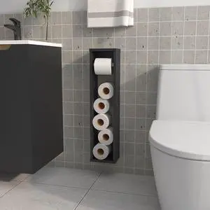 Supai Toilet Paper Holder in Melamine, Black Supai Toilet Paper Holder in Melamine, Black