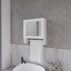 Pine Medicine Cabinet in Melamine With a Towel Bar And Included Mirror, White Pine Medicine Cabinet in Melamine With a Towel Bar And Included Mirror, White