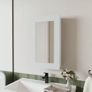 Parks Medicine Cabinet With Included Mirror, White Parks Medicine Cabinet With Included Mirror, White