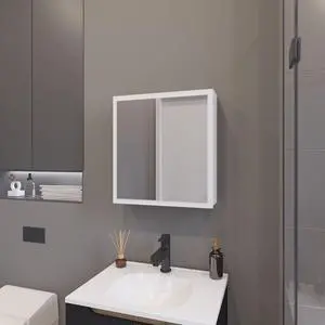 Morenci Medicine Cabinet With Included Mirror And 1 Door, White Morenci Medicine Cabinet With Included Mirror And 1 Door, White