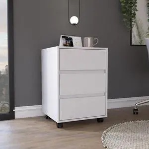 Artemisa 3 Drawer Filing Cabinet, Four Casters, Superior Top -White Artemisa 3 Drawer Filing Cabinet, Four Casters, Superior Top -White