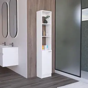 Parks Linen Bathroom Storage Cabinet with one Doors, Tall Bathroom Cabinet with 6 Shelves, for Bathroom, Living Room, Kitchen Parks Linen Bathroom Storage Cabinet with one Doors, Tall Bathroom Cabinet with 6 Shelves, for Bathroom, Living Room, Kitchen