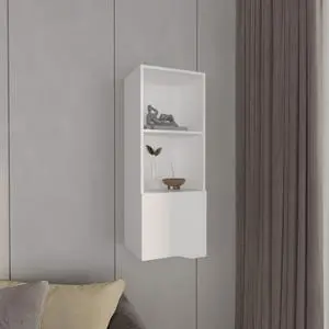 Obregon 43" Tall One-Door Wall Cabinet with Two Open Shelves, Medicine Cabinet Obregon 43" Tall One-Door Wall Cabinet with Two Open Shelves, Medicine Cabinet