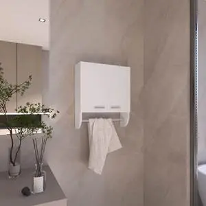 Optim Medicine Cabinet with towel holder 17.4" Wide Medice Cabinet Organizer with Two interior Shelves and Tower Holder for Bathroom, Kitchen, Mudroom Optim Medicine Cabinet with towel holder 17.4" Wide Medice Cabinet Organizer with Two interior Shelves and Tower Holder for Bathroom, Kitchen, Mudroom