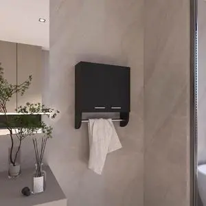 Optim Medicine Cabinet with towel holder 17.4" Wide Medice Cabinet Organizer with Two interior Shelves and Tower Holder for Bathroom, Kitchen, Mudroom Optim Medicine Cabinet with towel holder 17.4" Wide Medice Cabinet Organizer with Two interior Shelves and Tower Holder for Bathroom, Kitchen, Mudroom