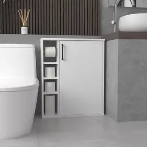 Meller Wall-Mounted Medicine Cabinet With 1 Door And 3 Open Shelves, Modern Bathroom Storage Organizer, White Meller Wall-Mounted Medicine Cabinet With 1 Door And 3 Open Shelves, Modern Bathroom Storage Organizer, White