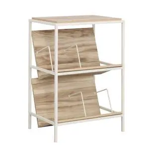 Accent Storage with Tilted Shelves, Acacia finish Accent Storage with Tilted Shelves, Acacia finish