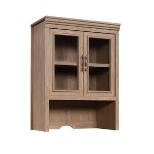 Library Hutch with Glass Doors, Brown finish Library Hutch with Glass Doors, Brown finish