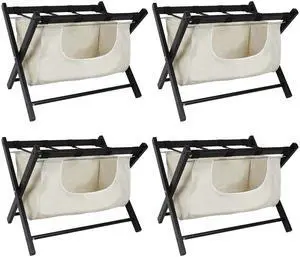 Babion Folding Luggage Rack for Guest Room 4 Pack, Luggage Rack for Suitcase Stand with Detachable Laundry Bag, Foldable Suitcase Stand Holder with Double Tiers forBedroom,Hotel (Black) Babion Folding Luggage Rack for Guest Room 4 Pack, Luggage Rack for Suitcase Stand with Detachable Laundry Bag, Foldable Suitcase Stand Holder with Double Tiers forBedroom,Hotel (Black)