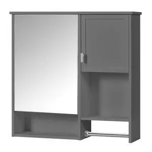 29'' x 28'' Modern Wall Mounted Bathroom Medicine Cabinet, Bathroom Wall Storage Cabinet with Mirror, Over the Toilet Space Saver Cabinet with Towels Bar 29'' x 28'' Modern Wall Mounted Bathroom Medicine Cabinet, Bathroom Wall Storage Cabinet with Mirror, Over the Toilet Space Saver Cabinet with Towels Bar