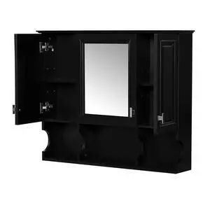 35'' x 28'' Wall Mounted Bathroom Medicine Cabinet, Modern Bathroom Wall Cabinet with Mirror, Mirror Cabinet with Open Shelves 35'' x 28'' Wall Mounted Bathroom Medicine Cabinet, Modern Bathroom Wall Cabinet with Mirror, Mirror Cabinet with Open Shelves