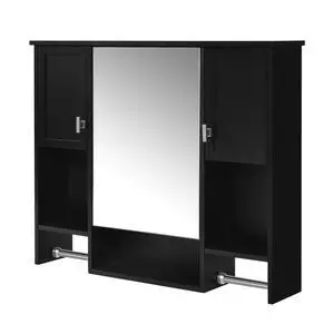35'' x 28'' Modern Wall Mounted Bathroom Storage Cabinet, Bathroom Wall Cabinet with Mirror, Medicine Cabinet with Towels Bar 35'' x 28'' Modern Wall Mounted Bathroom Storage Cabinet, Bathroom Wall Cabinet with Mirror, Medicine Cabinet with Towels Bar