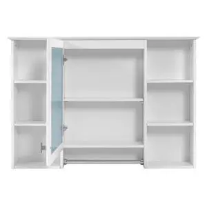 3-in-1 Bathroom Mirror Cabinet, 41-inch Wall Mounted Medicine Cabinet with Adjustable Shelf & Soft Close Door, High-Define Mirror with Storage for Bathroom Vanity 3-in-1 Bathroom Mirror Cabinet, 41-inch Wall Mounted Medicine Cabinet with Adjustable Shelf & Soft Close Door, High-Define Mirror with Storage for Bathroom Vanity