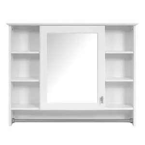 3-in-1 Bathroom Mirror Cabinet, 36-inch Wall Mounted Medicine Cabinet with Adjustable Shelf & Soft Close Door, High-Define Mirror with Storage for Bathroom Vanity 3-in-1 Bathroom Mirror Cabinet, 36-inch Wall Mounted Medicine Cabinet with Adjustable Shelf & Soft Close Door, High-Define Mirror with Storage for Bathroom Vanity