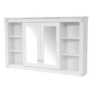 47 Inch Bathroom Mirror Cabinet with Storage, Adjustable Shelf and Open Shelves, Wall Mounted Medicine Cabinet for Bathroom, Bedroom, Vanity 47 Inch Bathroom Mirror Cabinet with Storage, Adjustable Shelf and Open Shelves, Wall Mounted Medicine Cabinet for Bathroom, Bedroom, Vanity