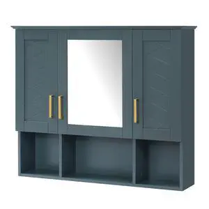 35 inch 2-in-1 Wall Mounted Medicine Cabinet with Adjustable Shelves & Soft Close Doors, High-Define Mirror with Storage for Bathroom Vanity 35 inch 2-in-1 Wall Mounted Medicine Cabinet with Adjustable Shelves & Soft Close Doors, High-Define Mirror with Storage for Bathroom Vanity