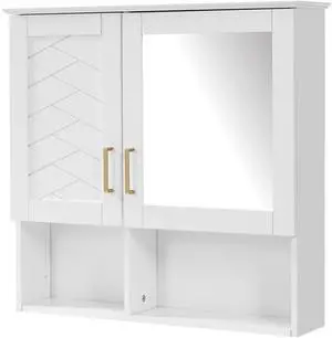 2-in-1 Bathroom Mirror Cabinet, 30 inch Wall Mounted Medicine Cabinet with Adjustable Shelves & Soft Close Doors, High-Define Mirror with Storage for Bathroom Vanity 2-in-1 Bathroom Mirror Cabinet, 30 inch Wall Mounted Medicine Cabinet with Adjustable Shelves & Soft Close Doors, High-Define Mirror with Storage for Bathroom Vanity