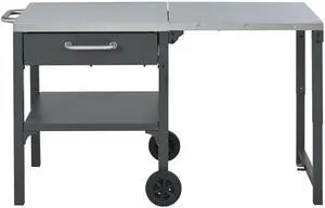 Outdoor Kitchen Cart Foldable Outdoor Prep Station Portable BBQ Cart Grill Cart with Foldable Top and Storage Space for Backyard, Patio, Gray Outdoor Kitchen Cart Foldable Outdoor Prep Station Portable BBQ Cart Grill Cart with Foldable Top and Storage Space for Backyard, Patio, Gray
