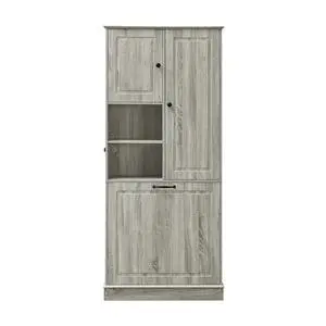 Tall Storage Cabinet with Adjustable Shelves, Large Flip-Out Basket & Enclosed Cabinets Perfect for Bathroom, Living Room, or Office, MDF Material with Aluminum Alloy Handles Tall Storage Cabinet with Adjustable Shelves, Large Flip-Out Basket & Enclosed Cabinets Perfect for Bathroom, Living Room, or Office, MDF Material with Aluminum Alloy Handles