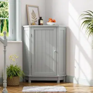 Grey Bathroom Cabinet Triangle Corner Storage Cabinet with Adjustable Shelf Modern Style MDF Board(Old SKU:N725P172615E) Grey Bathroom Cabinet Triangle Corner Storage Cabinet with Adjustable Shelf Modern Style MDF Board(Old SKU:N725P172615E)
