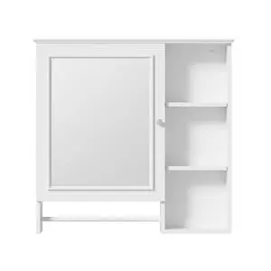 Wall Mounted Bathroom Storage Cabinet, Medicine Cabinets with large mirror door, adjustable shelves and three open storage levels(Not Include Bathroom Vanity ) Wall Mounted Bathroom Storage Cabinet, Medicine Cabinets with large mirror door, adjustable shelves and three open storage levels(Not Include Bathroom Vanity )
