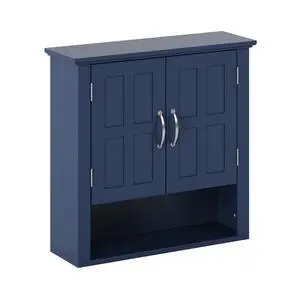 Bathroom Wall Storage Cabinet, Multi -functional Wall Mounted Cabinet with Adjustable Shelves, Medicine Cabinet for Laundry Room & Kitchen & Living Room, Blue Bathroom Wall Storage Cabinet, Multi -functional Wall Mounted Cabinet with Adjustable Shelves, Medicine Cabinet for Laundry Room & Kitchen & Living Room, Blue