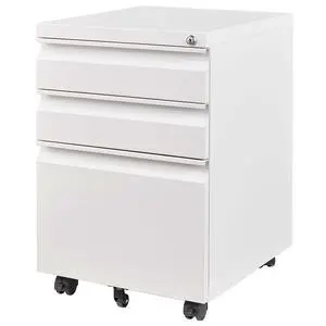 3 Drawer Mobile File Cabinet with Lock,Metal Filing Cabinets for Home Office Organizer Letters/Legal/A4,Fully Assembled Except Wheels,White 3 Drawer Mobile File Cabinet with Lock,Metal Filing Cabinets for Home Office Organizer Letters/Legal/A4,Fully Assembled Except Wheels,White