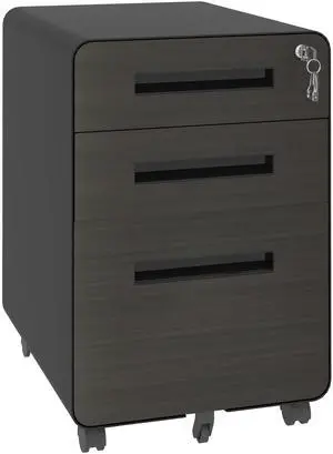 3-Drawer Mobile File Cabinet with Lock, All-Steel Metal Storage Cabinet on Casters, for Home & Office,Black, Fully Assembled, Holds A4/Letter Files 3-Drawer Mobile File Cabinet with Lock, All-Steel Metal Storage Cabinet on Casters, for Home & Office,Black, Fully Assembled, Holds A4/Letter Files